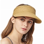 Wmcaps Sonnenhut Damen Strandmütze Strohhut mit Breiter Krempe Faltbarer Sommerhut, Visor Cap Damen für Sommer Sonnenschutz Schützt das Gesicht für Reisen und Outdoor-Aktivitäten (Khaki)