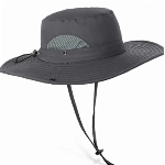 Wmcaps Sonnenhut Herren, Outdoor Safari Hut Damen, Breite Krempe Sommerhut Herren, Faltbar Wanderhut, Boonie Hat Sonnenschutz Hut Buschhut Anglerhut Gartenhut（Dunkelgrau）