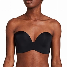 Wonderbra Damen Trägerloser BH Perfect Strapless BH Einfarbig, Schwarz (SCHWARZ 1001), 80C (Herstellergröße: 36C)