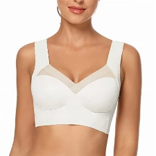 WOWENY BH Damen ohne Bügel Damen Nahtloser BH Push Up Zero Feel Bralette Bustier Atmungsaktiver Leichter Klassische Weiß L