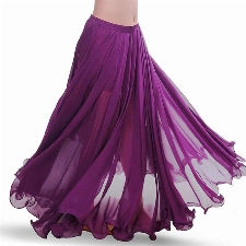 Wuchieal Bauchtanz Rock Bauchtanz Kostüm Damen Tänzerin Chiffon Röcke Big Swing Langer Rock Festival Performance Kleidung (Lila, One Size)