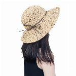 XGOPTS Damen Strohhut UV Schutz Sonnenhut Mädchen Sommerhut mit Schleife Hut Sonnenschutz Faltbar Strandhut Groß Krempe Atmungsaktiv Schlapphut Sommer Urlaub Damenhut Reise Outdoor Ultraleicht