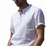 YAOBAOLE Hemd Herren Kurzarm Sommer Leicht Kurzarm Shirts für Männer Weiß L