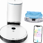 yeedi vac Station Saugroboter mit Absaugstation (vac max + Absaugstation) 3000 Pa Saugleistung, Teppicherkennung, intelligente Raumkarte und visuelle Navigation, virtuelle Grenze