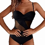 Yeehliny Damen Einteiliger Badeanzug Sexy Push Up Bademode Swimsuit Schwimmanzug Einfarbig Rückenfrei Monokini Strandbikini Strandmode Badebekleidung