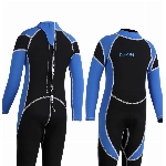 Yikayin Neoprenanzug Kinder Lang, 2.5mm Neoprenanzug Jungen Mädchen Rücken-Reißverschluss, Neopren Kinder Thermo zum Schwimmen, Tauchen, Schnorcheln, Surfen, SUP - Blau S