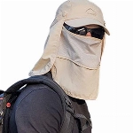 Yixda Sonnenhut Fischerhut mit Nackenschutz Outdoor UV-Schutz Sommer Cap (Beige)