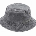 Yixda Vintage Cotton Fischerhut Sonnenhut Washed Retro Outdoor Bucket Hat (Grau)