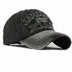 YULOONG Vintage Baseball Cap Stickerei SCHWARZ Washed Denim Trucker Cap 100% Baumwolle Sonnenhut für Männer Frauen Verstellbare Größe Schwarz