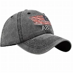 YULOONG Vintage Baseball Cap Stickerei USA Flagge Washed Denim Trucker Cap 100% Baumwolle Sonnenhut für Männer Frauen Einstellbar Schwarz