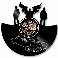YUN Clock Wanduhr aus Vinyl Schallplattenuhr Upcycling Supernatural - 3D Design-Uhr Wand-Deko Vintage Familien Zimmer Dekoration Kunst Geschenk Ø: 30 cm