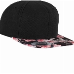 Yupoong Flexfit Unisex Kappe Floral Snapback 2-Tone Cap, blanko Cap mit geradem Schirm mit Blumen-Muster, One Size Einheitsgröße für Männer und Frauen