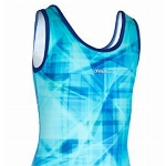 Zagano Badeanzug Mädchen 7003 - badeanzüge für Mädchen -swimsuite for Girls - Bademode für Mädchen, Badeanzug Kinder UV-beständig Schwimmanzug Kinder blau Weiss Gr. 146