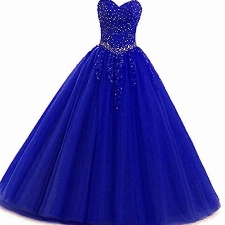 Zorayi Damen Liebsten Lang Tüll Formellen Abendkleid Ballkleid Festkleider Blau Größe 38