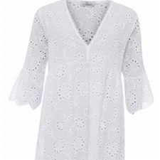 Zwillingsherz 100% Baumwoll Freizeitkleid Lochstickerei im Paisleymuster – Hochwertiges Sommerkleid für Frauen Mädchen – Abendkleid Strandkleid - Locker luftig - Perfekt für Frühling Sommer Herbst